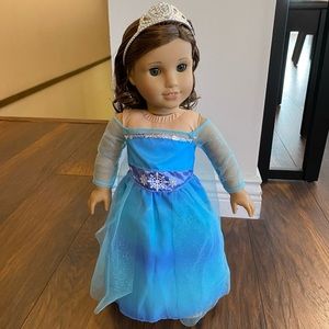 Doll Halloween Elsa Ice Princess costume, fits American Girl dolls